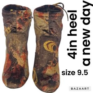 A New Day Mid Calf Velvet Booties Size 9.5